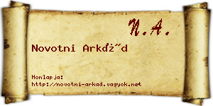Novotni Arkád névjegykártya